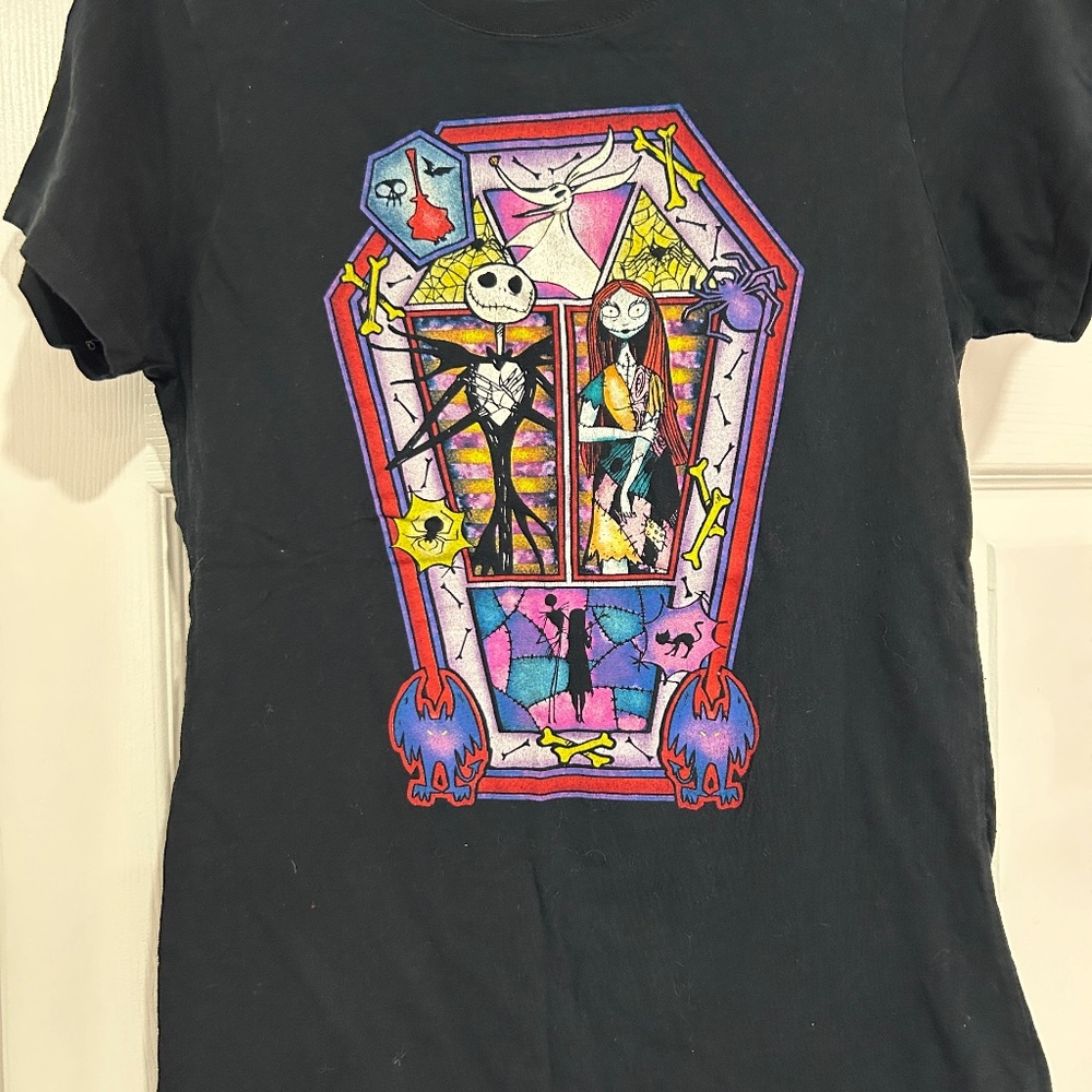 Nightmare before Christmas, black, large tee shirt